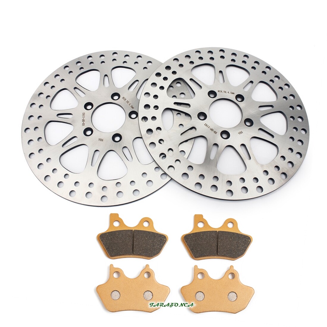For Harley 11.5" Front Brake Rotors & Pads Touring 00-07 Electra Glide Road King