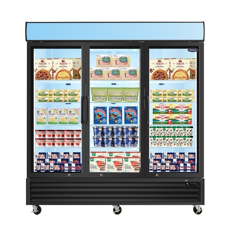 Commercial Glass Door Freezer Reach in Display Merchandiser Restaurant 70 Cu.ft