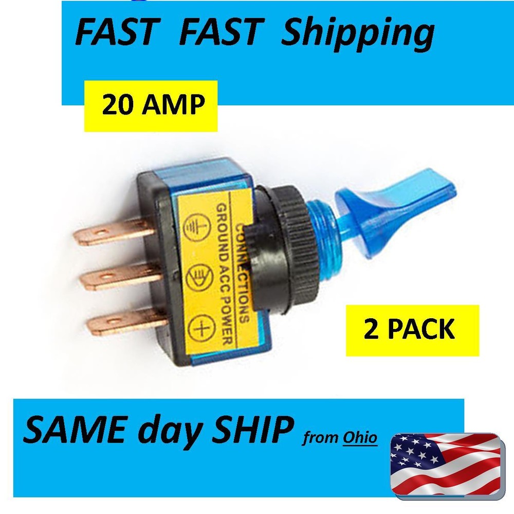 2 PACK - - 12 volt switch - 20A max.