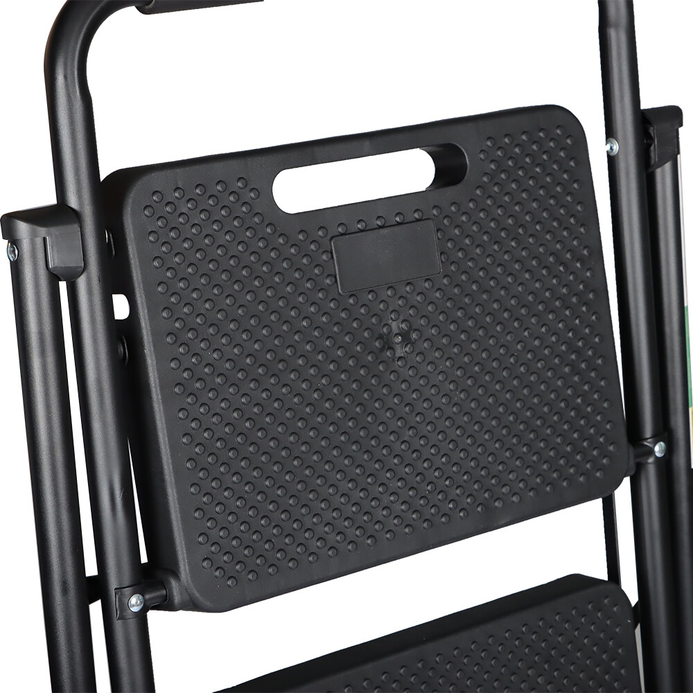 Folding Step Stool Wide Anti-Slip Pedal Sturdy Steel Ladder 2/3/4 steps