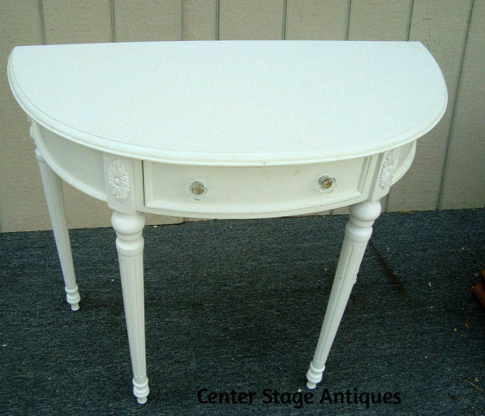 62033 White Console Hall Table Server Sideboard w/ Drawer