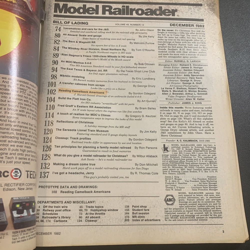 Model Railroader Magazine December 1982 #5