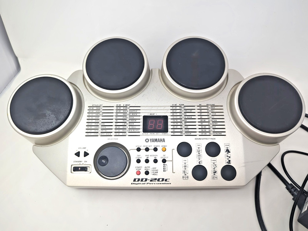 Yamaha DD-20C Digital Percussion Drum Machine w/ charge cable Tested Working