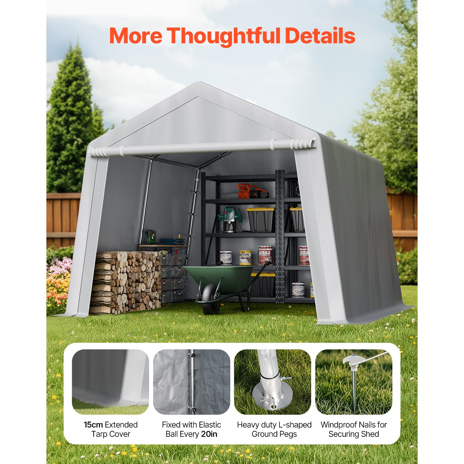 10x10 ft Outdoor Storage Shelter Shed Waterproof Carport Tent