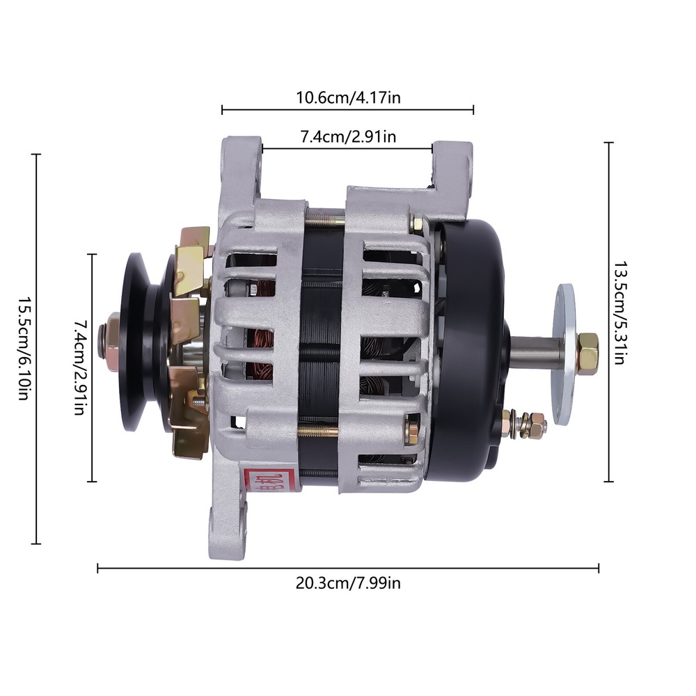 2000W Permanent Magnet Synchronous Generator DC 24V Dual Wheel Generator Copper