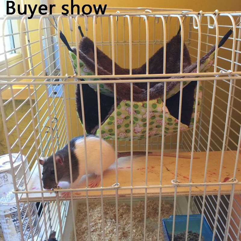 2-layer Plush Cotton Warm Hanging Hammock For Small Animals