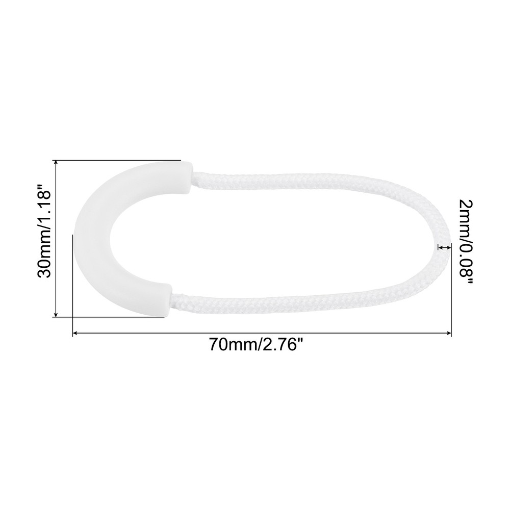 Zipper Pulls Replacement, 15 Pack Extension Cord Handle for Bags, White