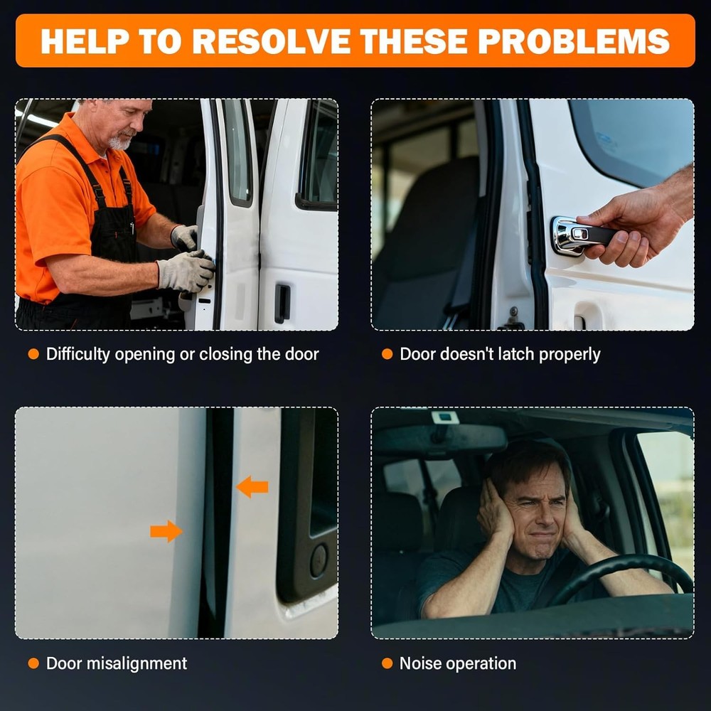 Side Door Latch Assembly with Cable & Rod for Ford E150 E250 E350 Econoline Van