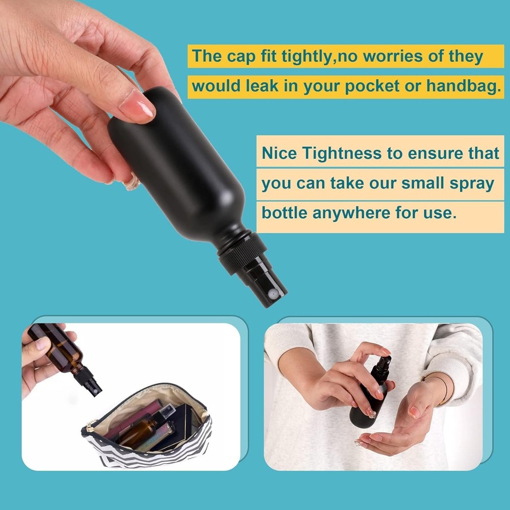 Multi-Purpose Black Frosted Spray Bottle Set - 24 x 2 oz Refillable Containers
