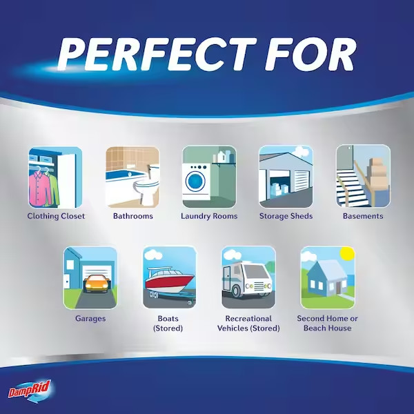 3 PACK - DampRid High Capacity Moisture Absorber Hanging Bag 15.4 oz