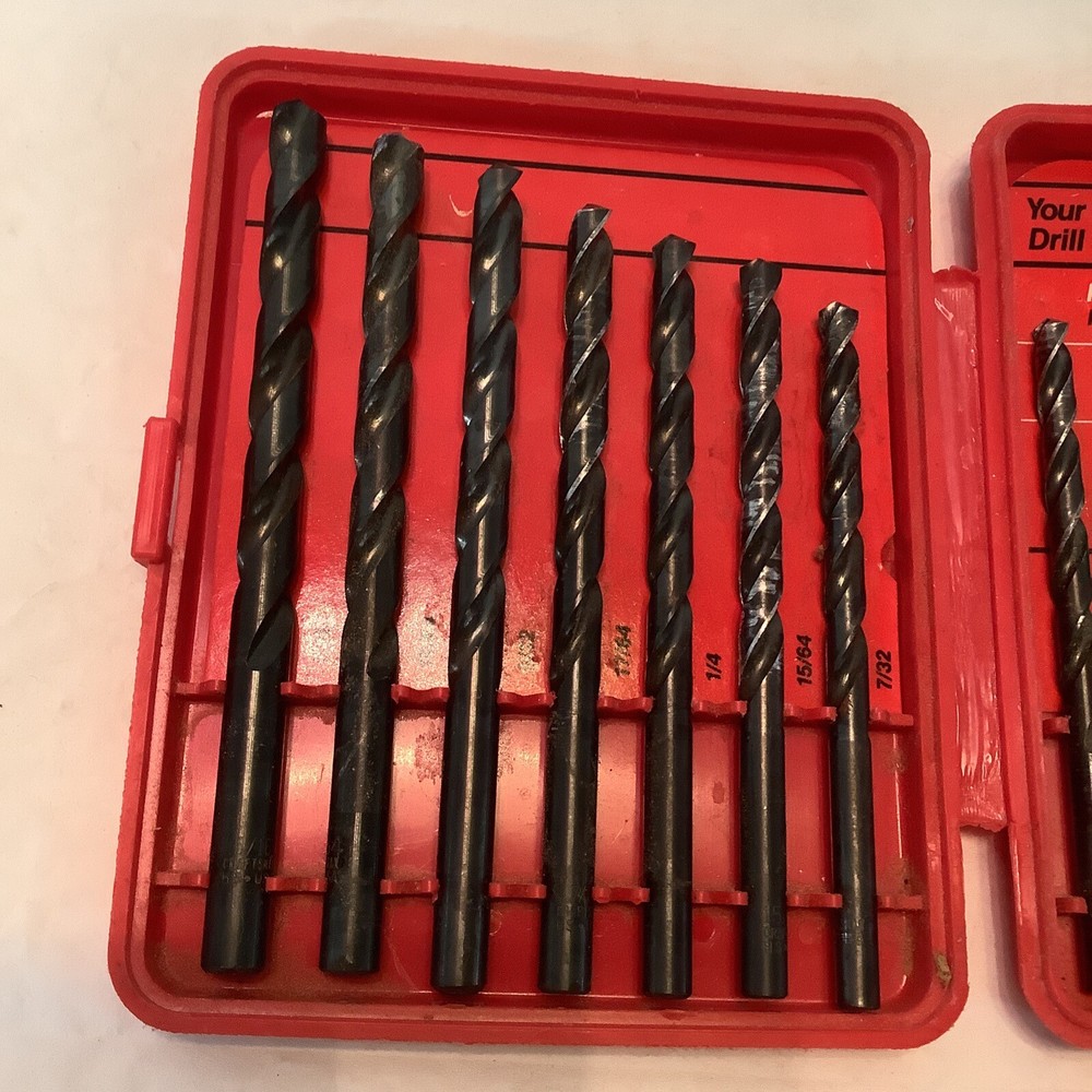 VTG Sears Craftsman 16 Piece Drill Bit Set 1/16-5/16 MISSING 3/32 No Bar Code