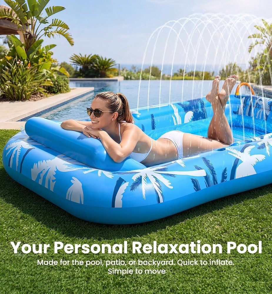 Eco-Friendly Inflatable Tanning Pool Float - UV Protective, Lightweight Design