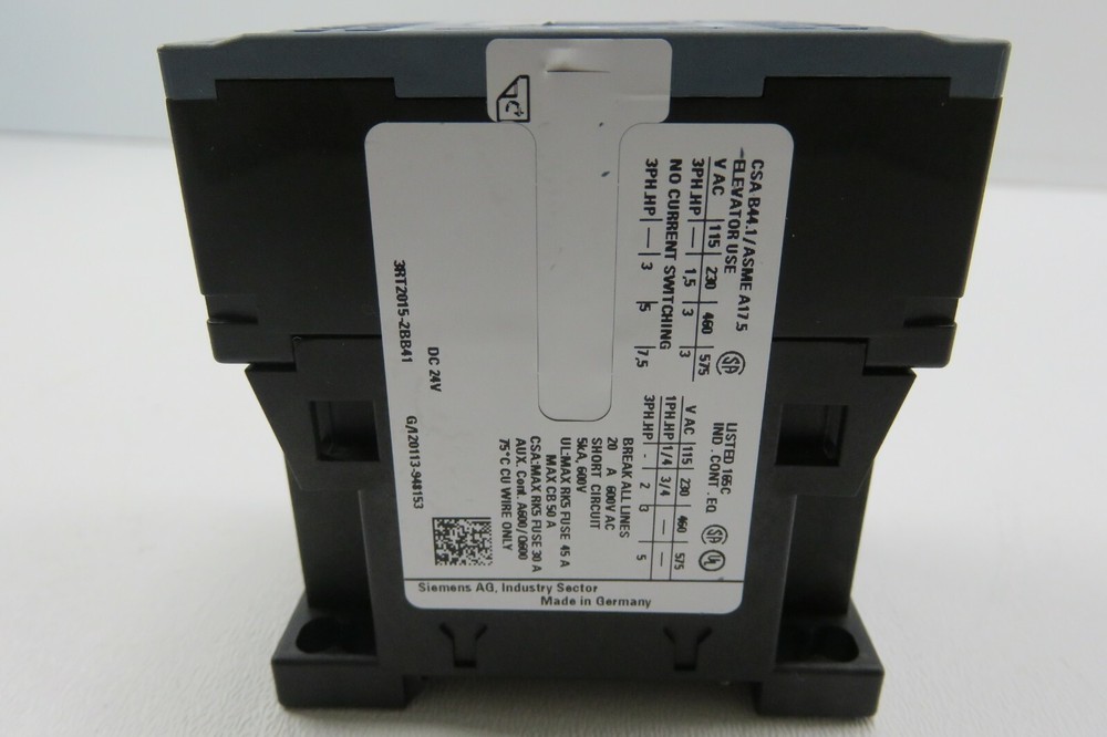 Siemens 3RT20152BB41 Sirius Contactor