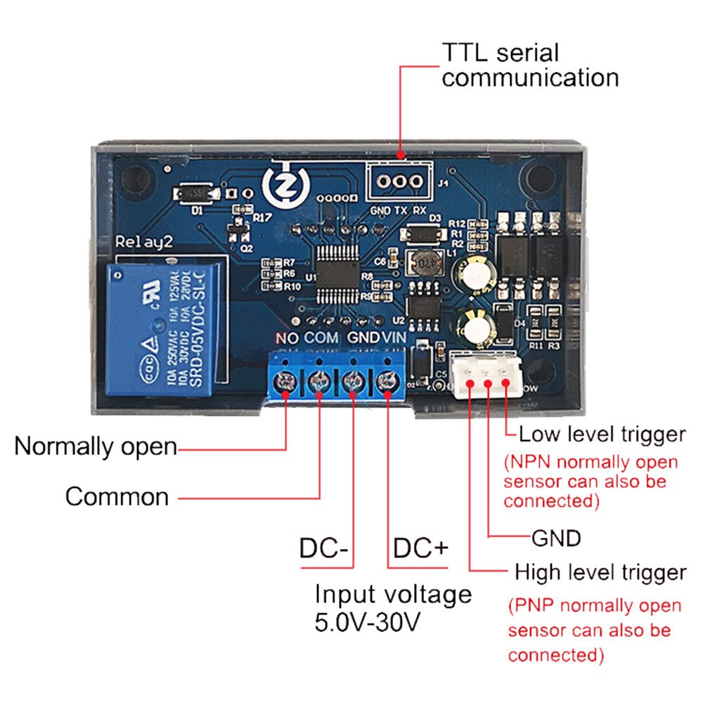 ZK-KTD2 DC 5V-30V Relay Switch Cycle Timing Delay Relay Switch Module