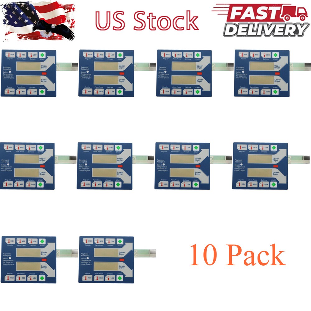 10 Pack for Dexter Stack Dryer Computer Top Touch Pad # 9801-059-006