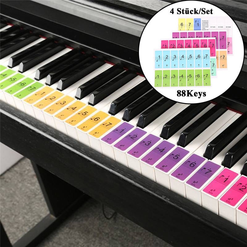 1Set 88-Key Electronic Keyboard Piano Learning Key Beginner Note Sticker Labels]
