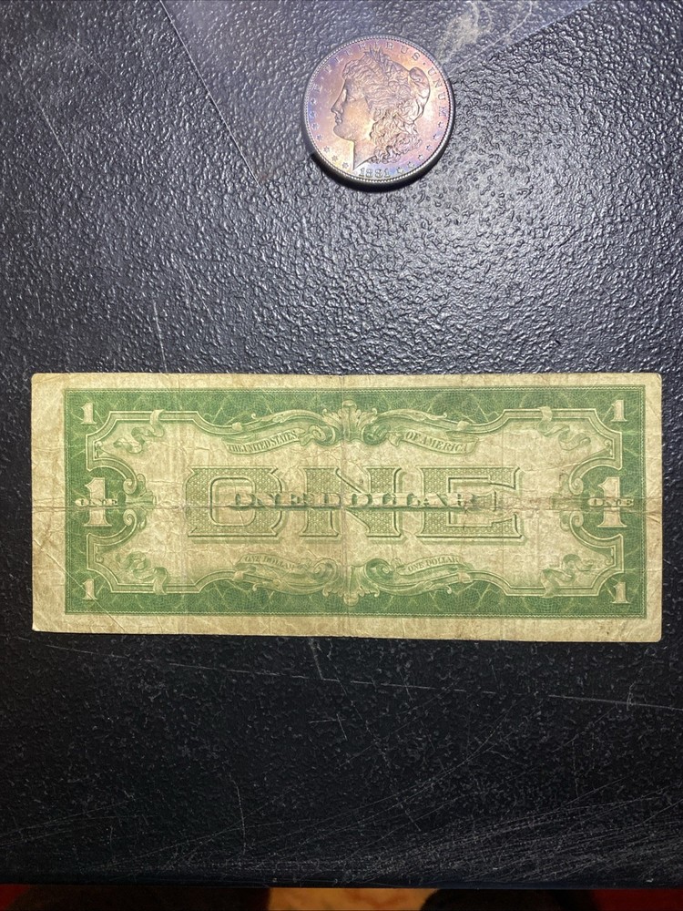 💎 1934 US $1 Silver Certificate (Funny Back) Error Mis-Cut Alignment See Pics