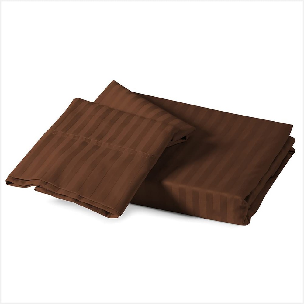 Soft Bedding 1000 - 1200 Thread Count 100% Cotton Chocolate Stripe Select Item