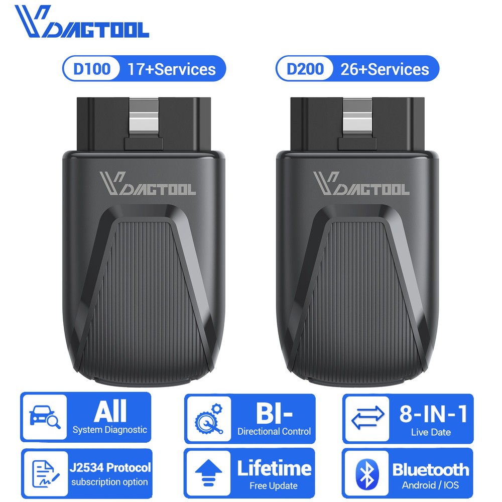 VDIAGTOOL D200/D100 Bluetooth Full System Diagnostic Tool Bidirectional Scanner