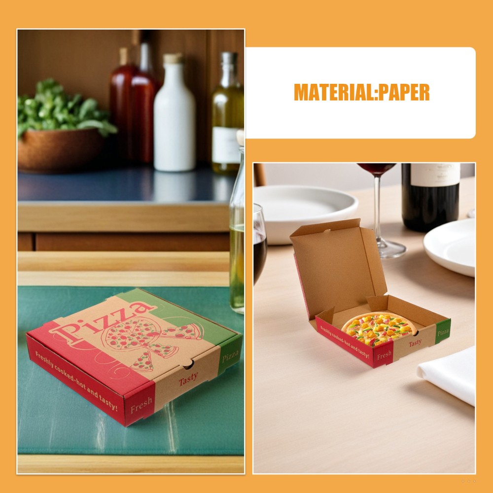 5 Pcs Pizza Packaging Box Boxes Container Food Takeaway Containers