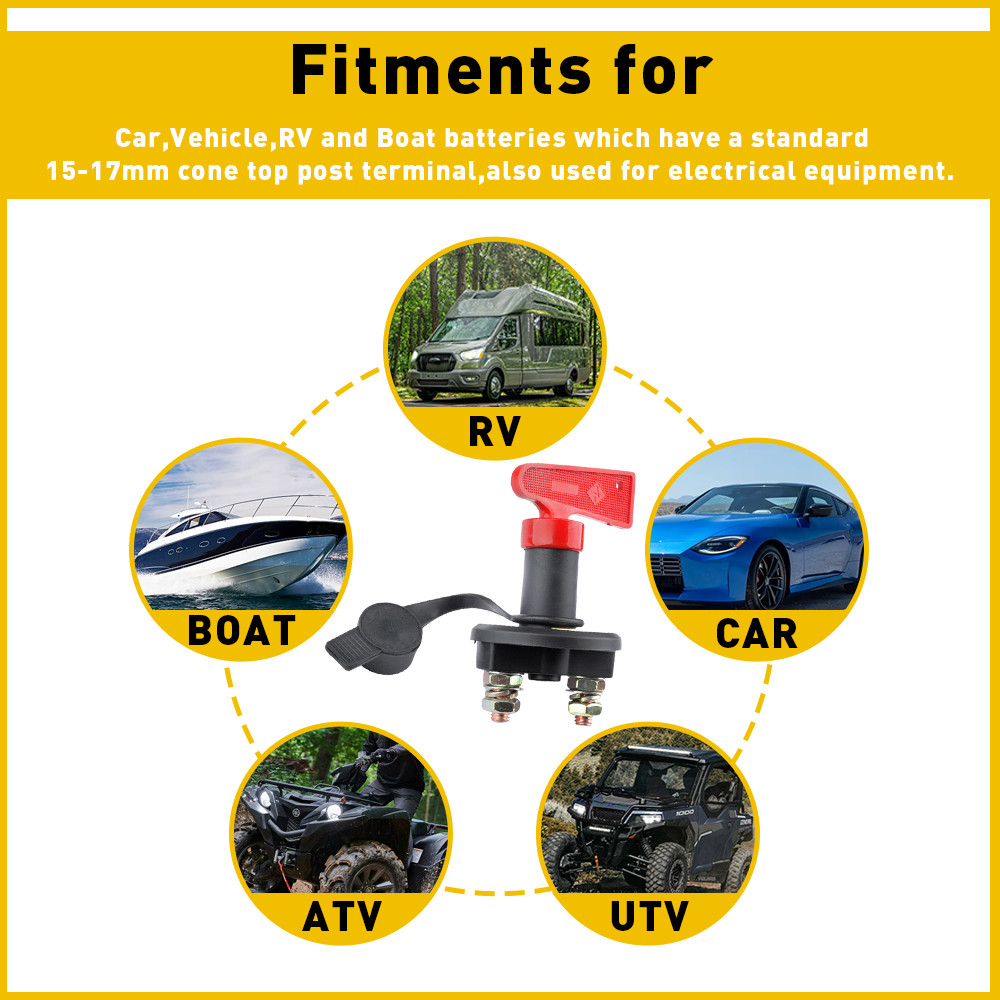 Battery Disconnect Switch Marine Cut/Shut Off 200/1000 Amp Ship Boat RV Boat ATV