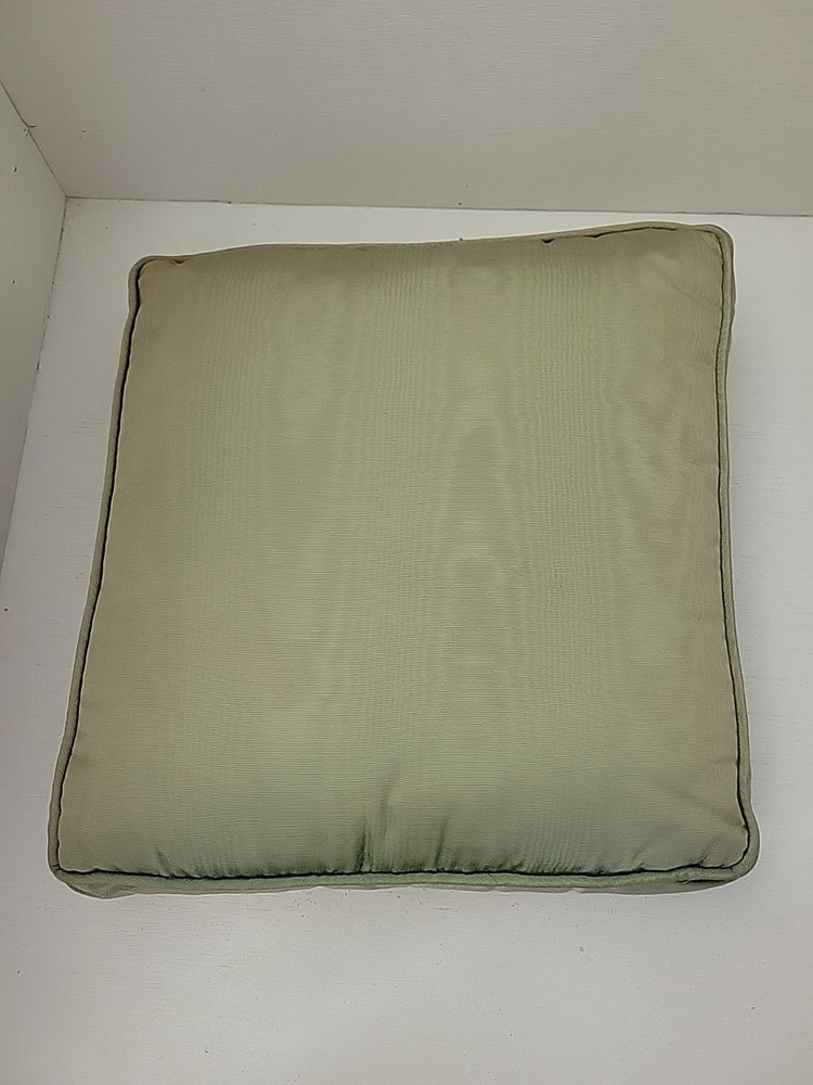 Vintage Needlepoint Pillow Iris Green Square