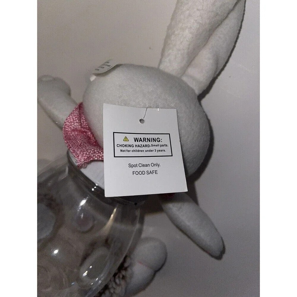 Bunny Candy Holder Pink New Missing a bottom Easter