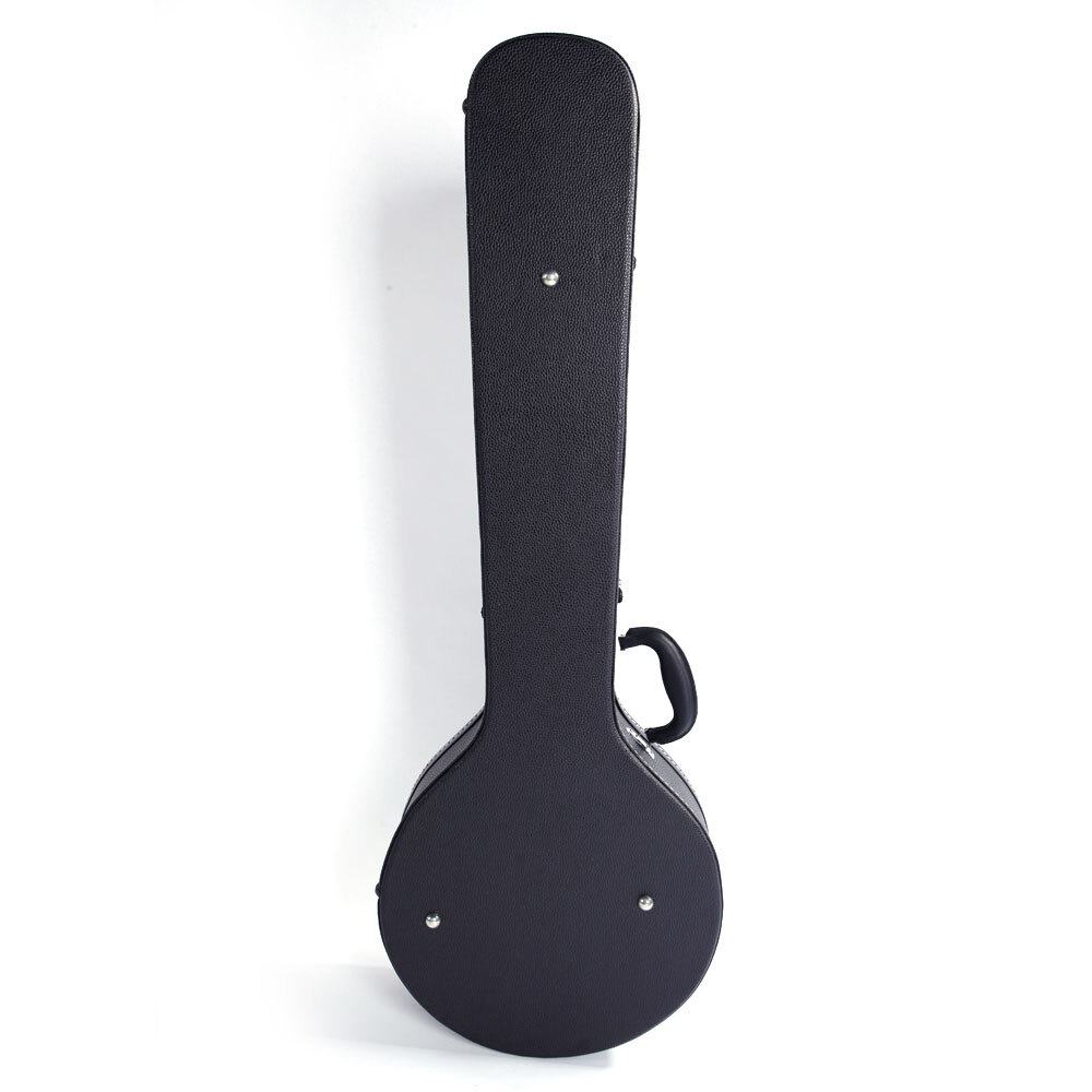 5-String 6-String Microgroove Pattern Leather Wood Banjos Case Black - NEW