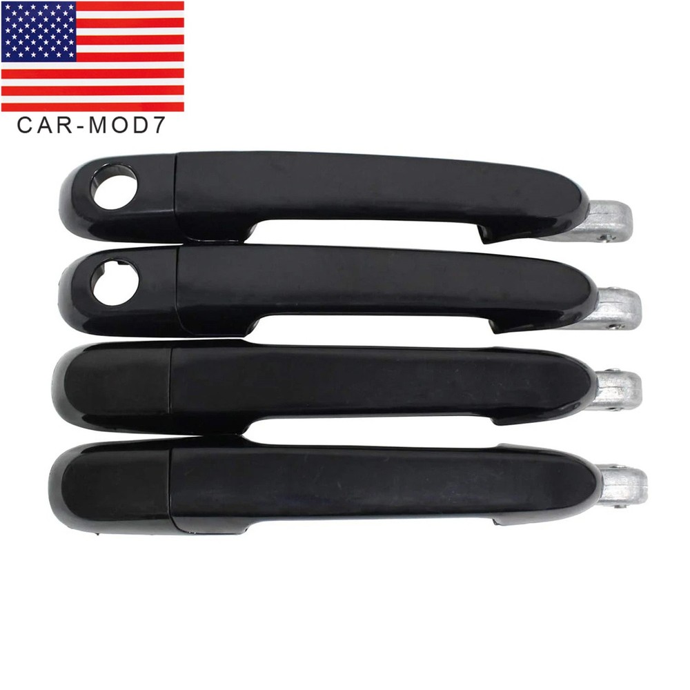 4pcs Outer Door Handle Front & Rear For Hyundai Accent 2006 - 2011 Primed Black