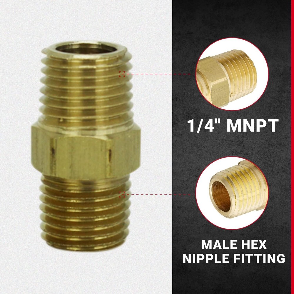 Milton 646 M. Hex Nipple, 1/4" NPT