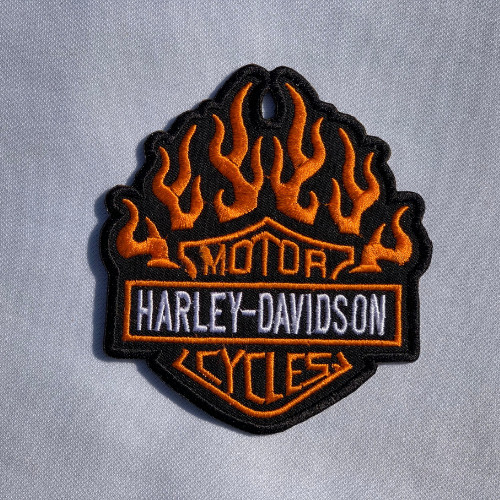 Harley-Davidson 4-Inch Fire Starter Logo Patch Iron on Embroidered logo
