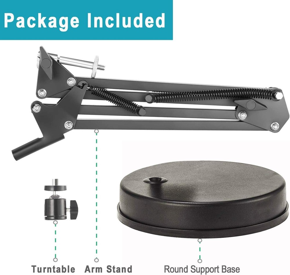 Compact 22" Camera Arm Stand for Action Camera, Ring Light
