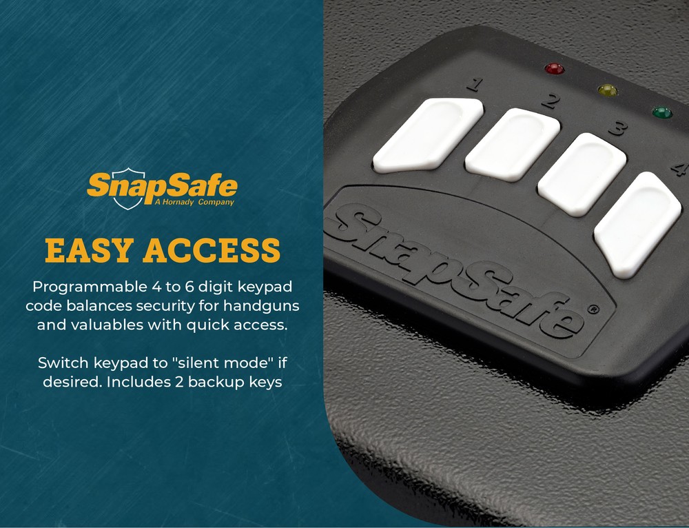 SnapSafe 75432 Keypad Vault, Black