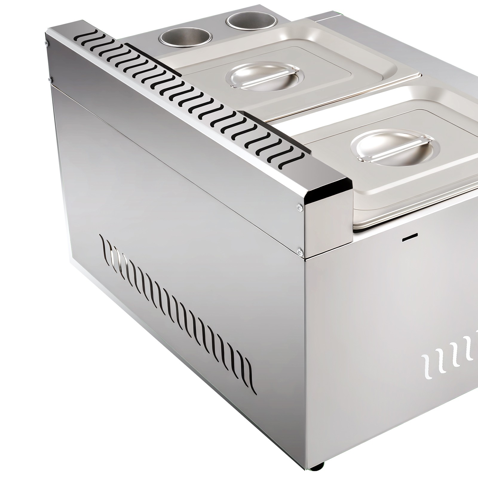 Commercial Deep Fryer with Basket and Lid Stainless Steel Dual Tank Fry Machine