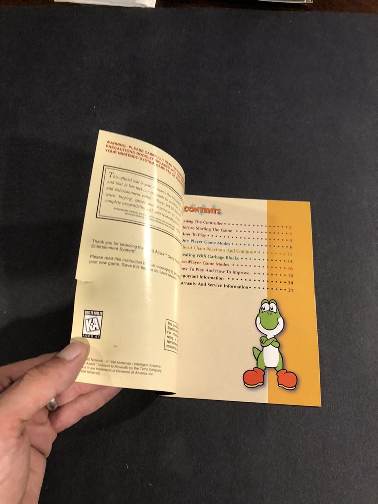 tetris attack snes Manual