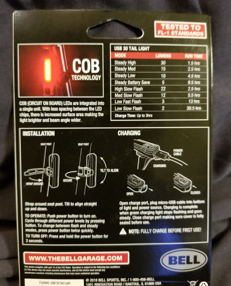 Bell® 30 Lumen Rechargeable Bicycle Tail Light