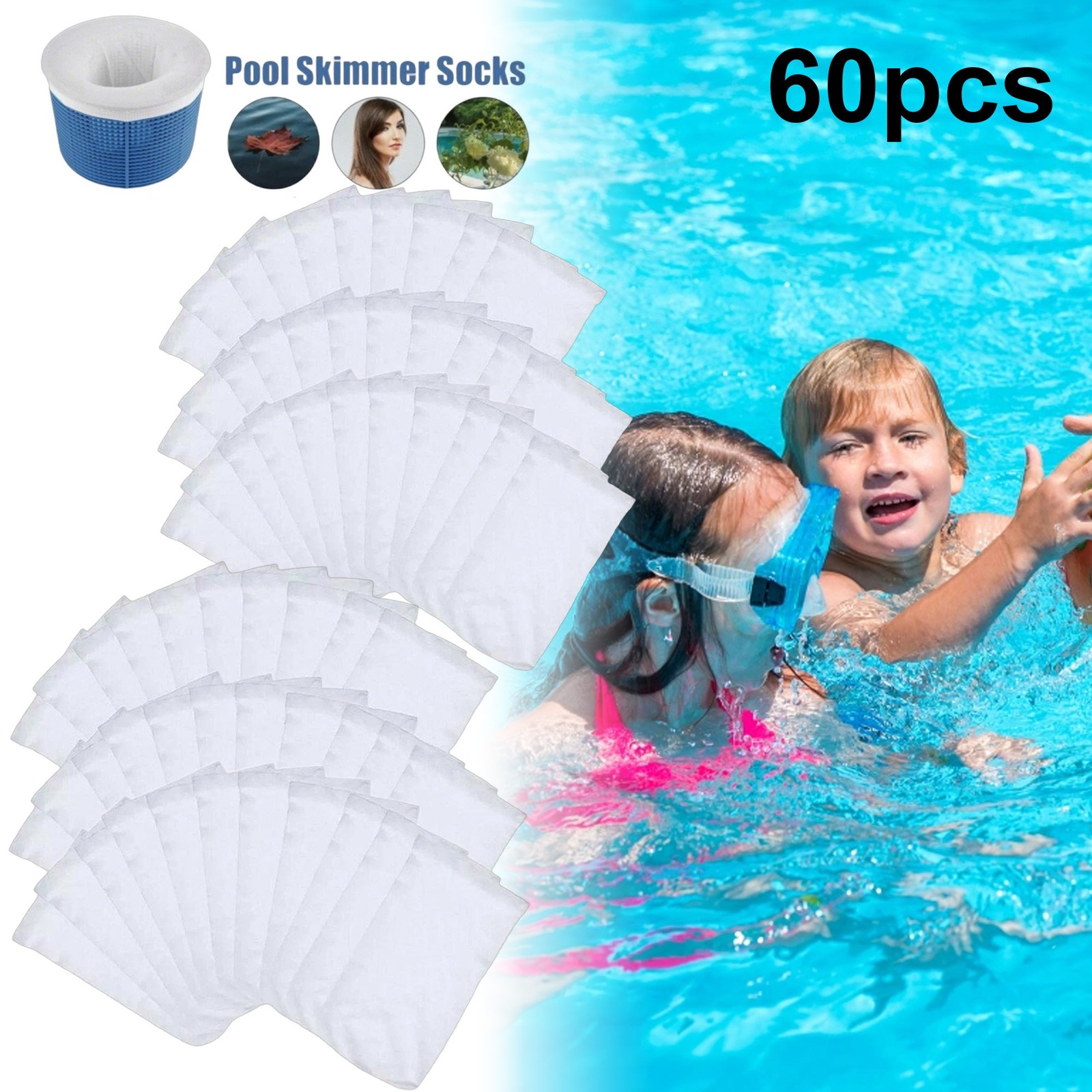 60PCS Filter Storage Pool Skimmer Socks Nylon Swimming Pool Filter Socks