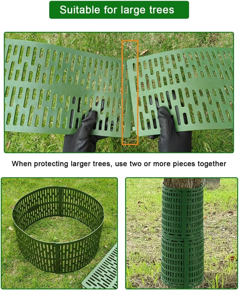 Tree Trunk Protectors Bark - 8Pcs Small Green