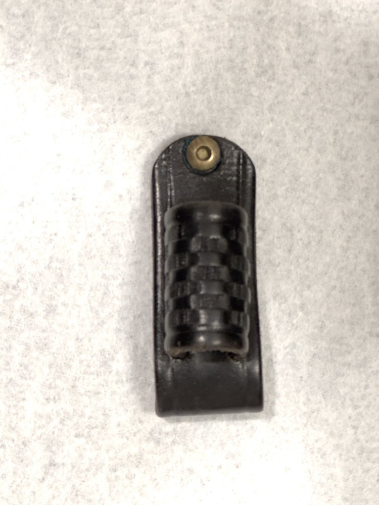 A.E. Nelson #54 Flashlight Carrier Basketweave Black Leather