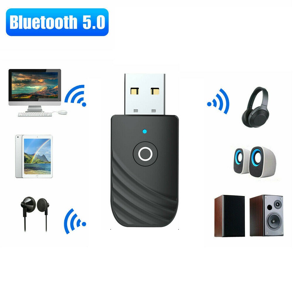 Wireless USB Bluetooth 5.0 Audio Transmitter Receiver Adapter For PC TV Car