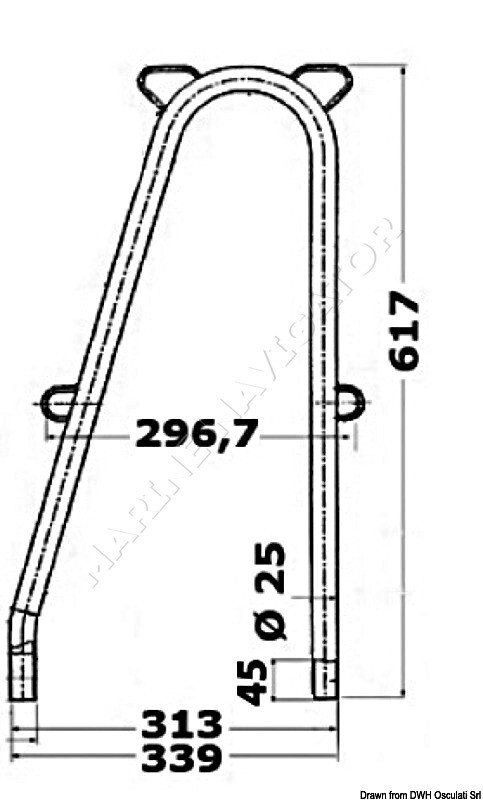 Osculati Double Stanchion Without Stud
