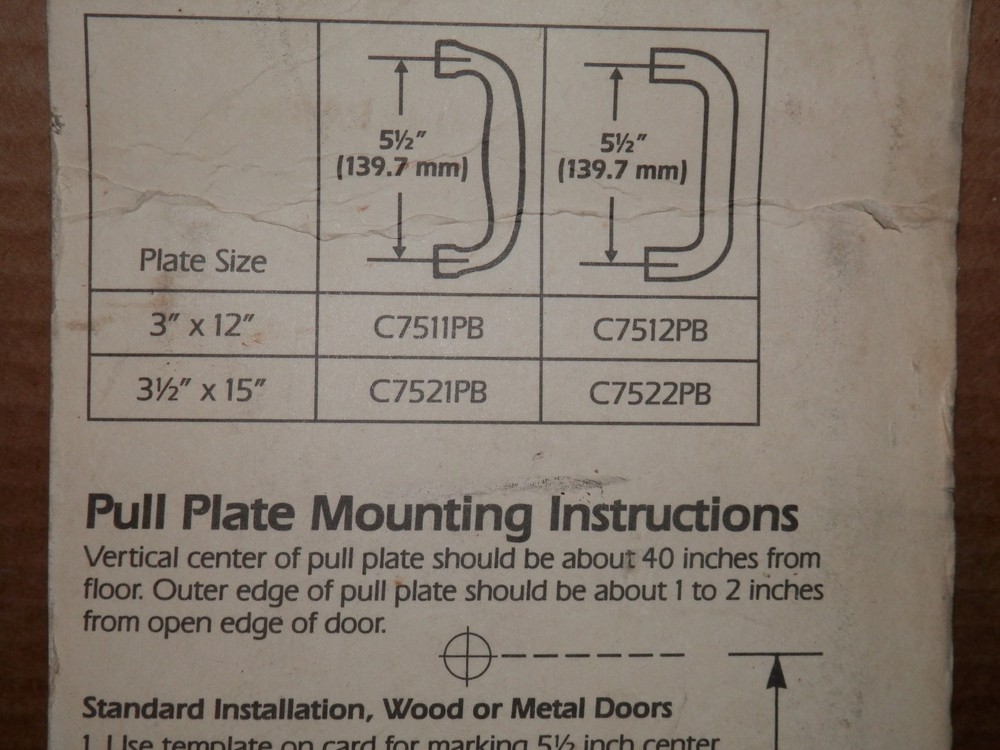 New Brainered polished Solid Brass Door Pull Plate door handle