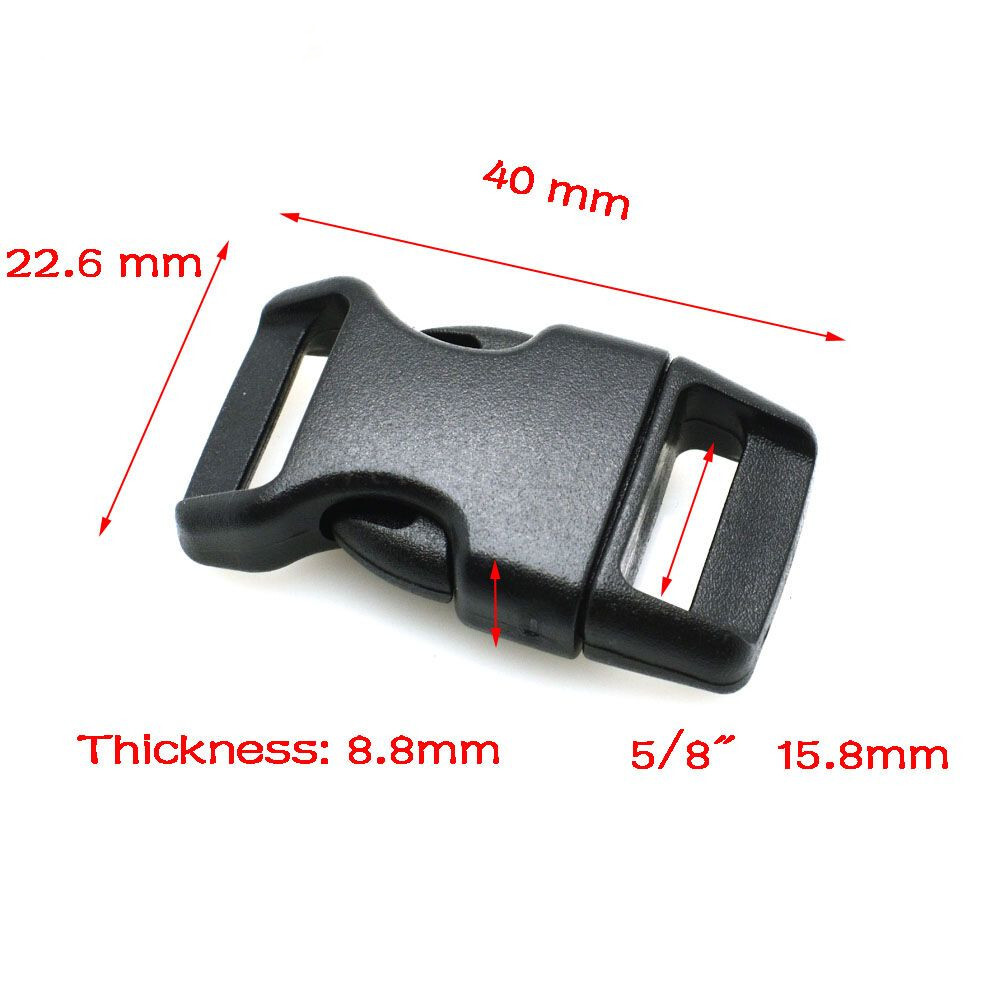 10Pcs Plastic Side Release Buckle Curved Backpack Strap Webbing 10/15/20/25mm