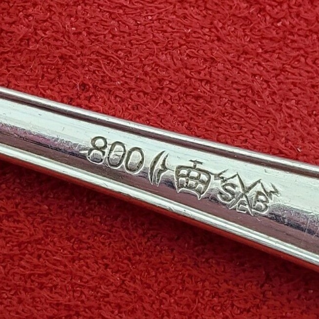 German 800 Silver 2 Tine Meat Serving Fork #12002