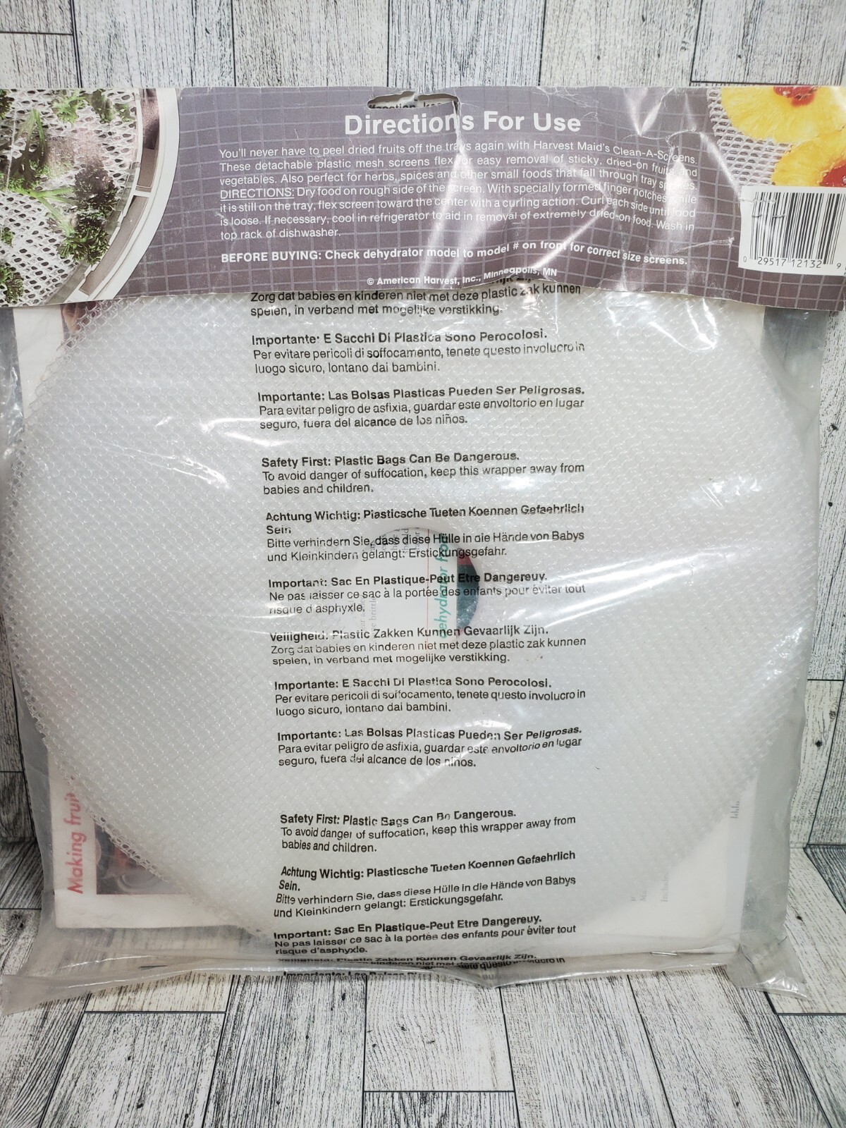 Clean-A-Screen Fruit roll mesh for a Snackmaster Dehydrator 2200/2400