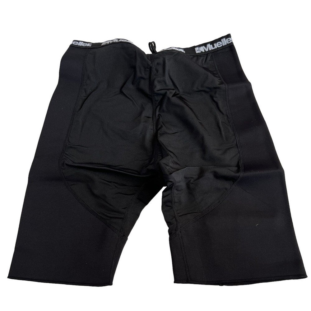 Mueller compression shorts Mens XXL athletic solid black drawstring waist