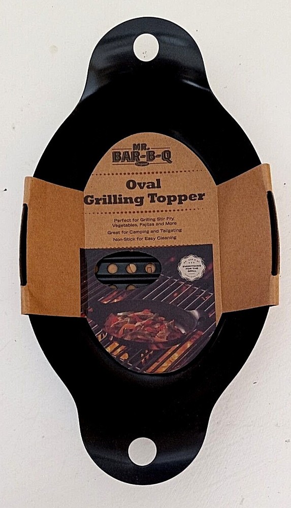 Mr Bar-B-Q solid black Oval Grilling Topper