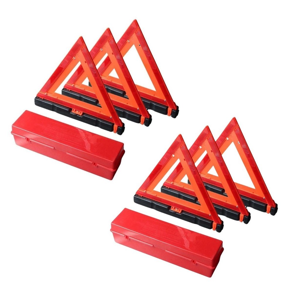 2 Kits Reflective Emergency Triangle Set – 6pcs Roadside Safety Warning