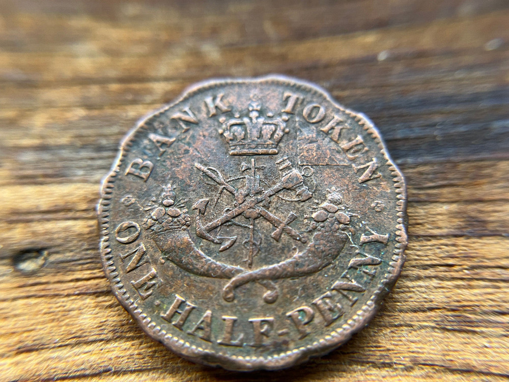 1857 Canada Upper Bank Half Penny~Token