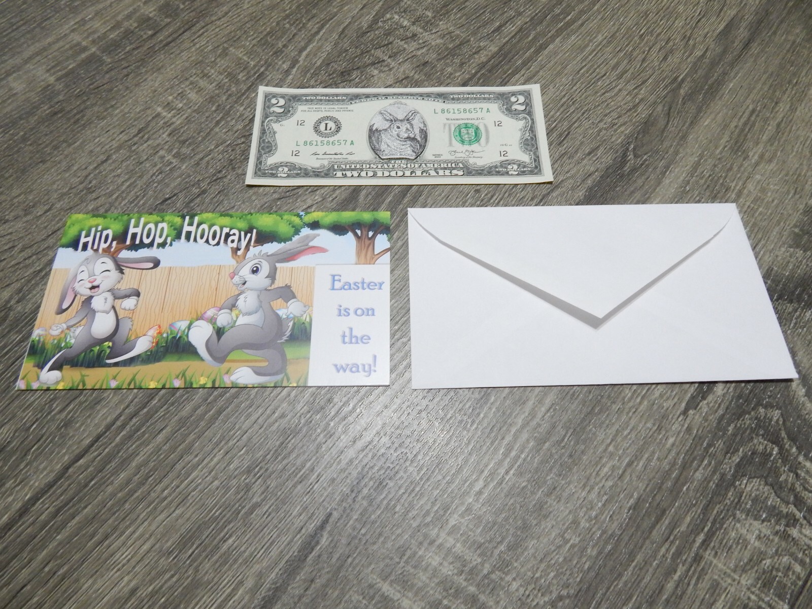 BUNNY BUCKS US $2 TWO DOLLAR BILL NEW CASH HIP, HOP, HOORAY NEW FOR 2024.